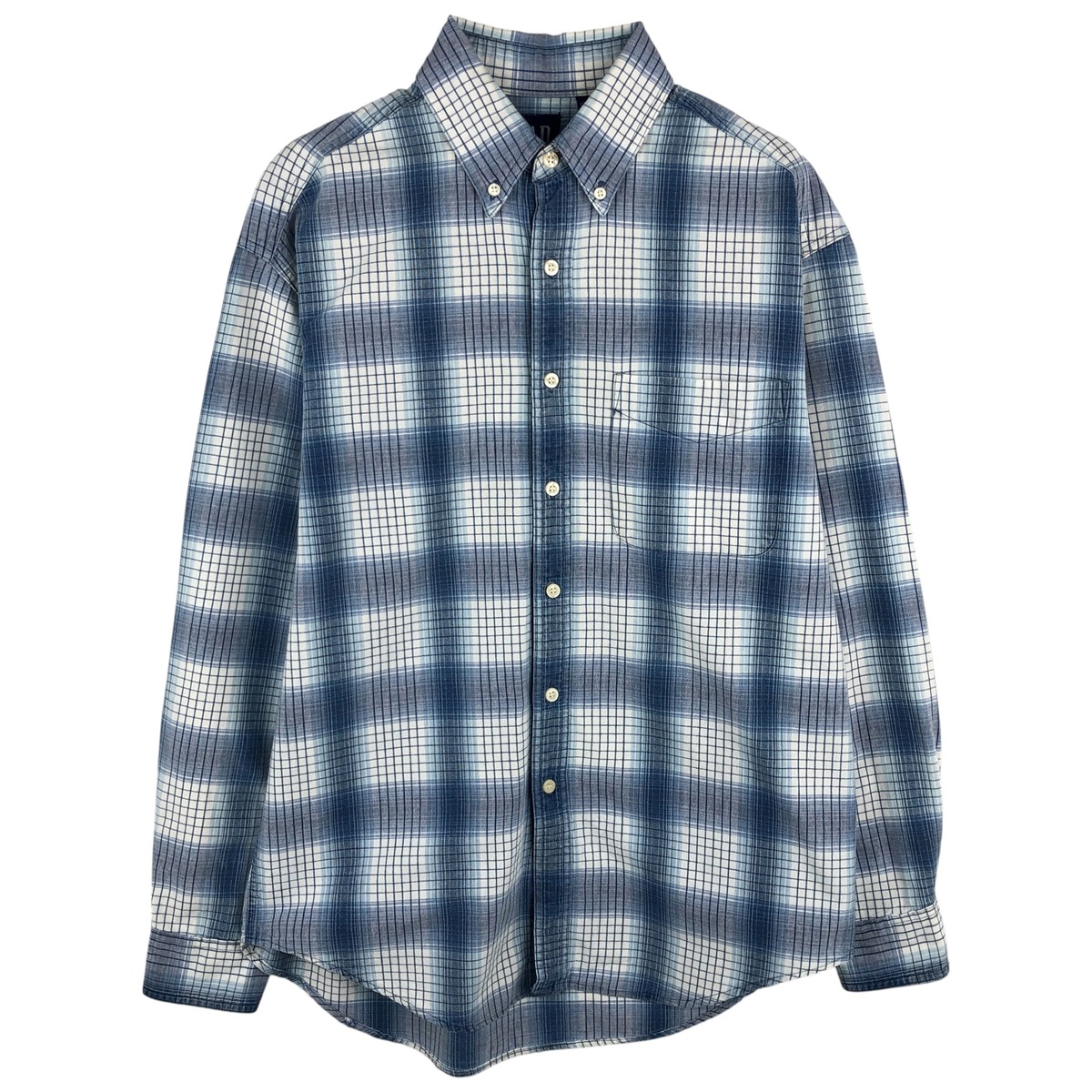 古着 90'S ギャップ GAP オールドギャップ オンブレチェック 長袖 ボタンダウンチェックシャツ メンズM相当 ヴィンテージ /eaa611735 【中古】 【260202】 【NH-2508】 ブルー系 春夏秋冬