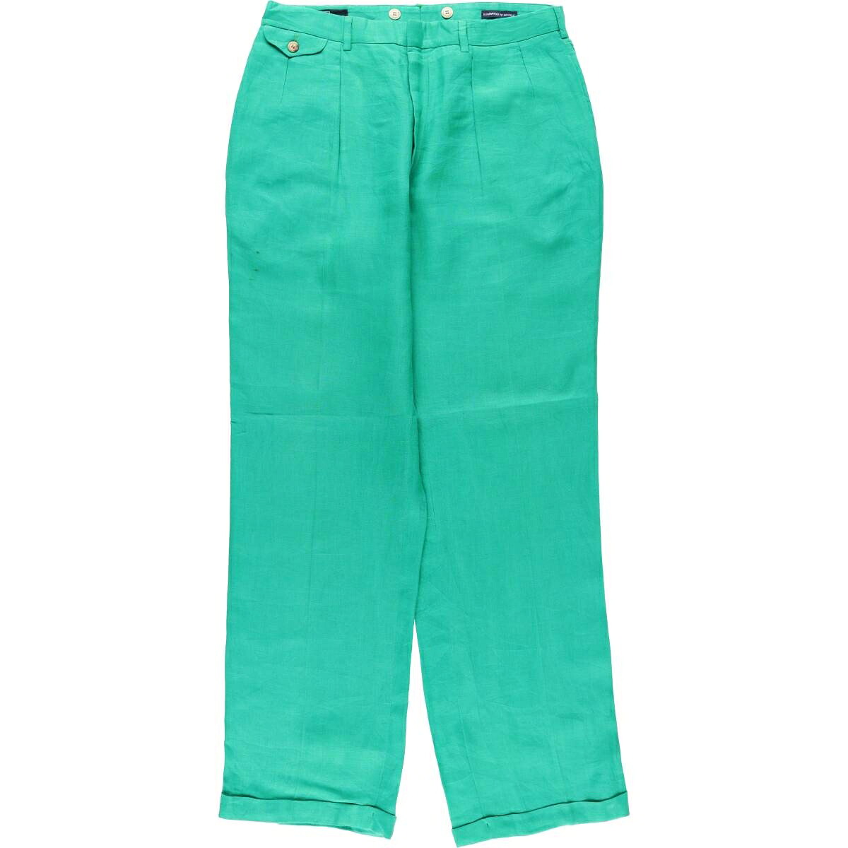 古着 ラルフローレン Ralph Lauren POLO by Ralph Lauren ツータック リネンパンツ スラックス メンズw34相当 ヴィンテージ /eaa611870 【中古】 【260202】 【DL2603-RL】 【SS2606_10｜古着屋JAM