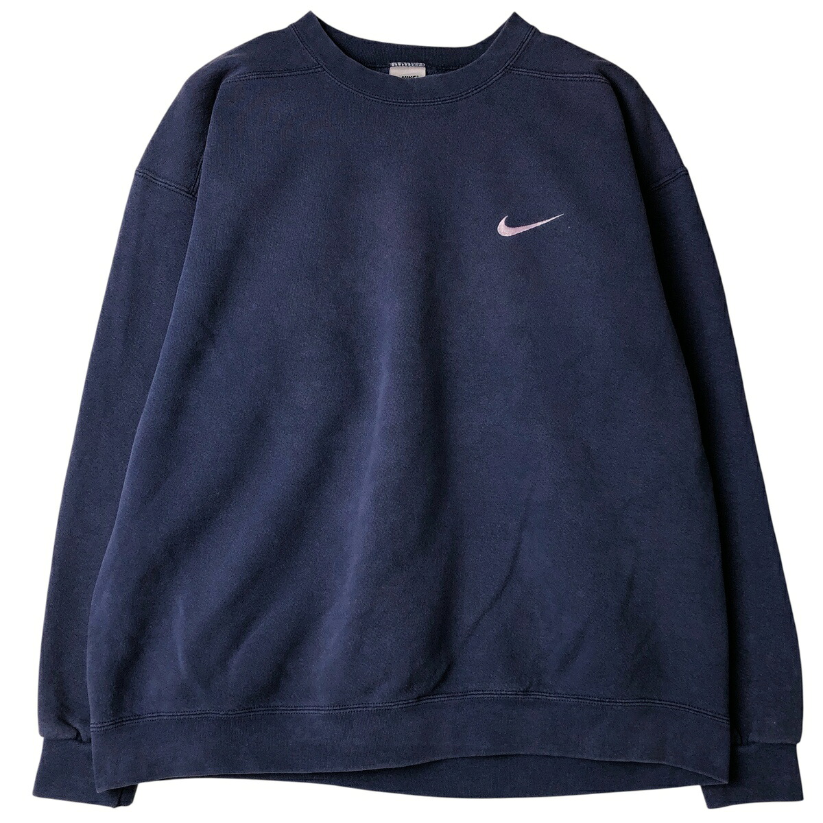 古着 90'S ナイキ NIKE ワンポイントロゴスウェットシャツ トレーナー USA製 メンズL相当 ヴィンテージ /eaa611952 【中古】 【260205】 【NH-2508】 ネイビー系 春夏秋冬