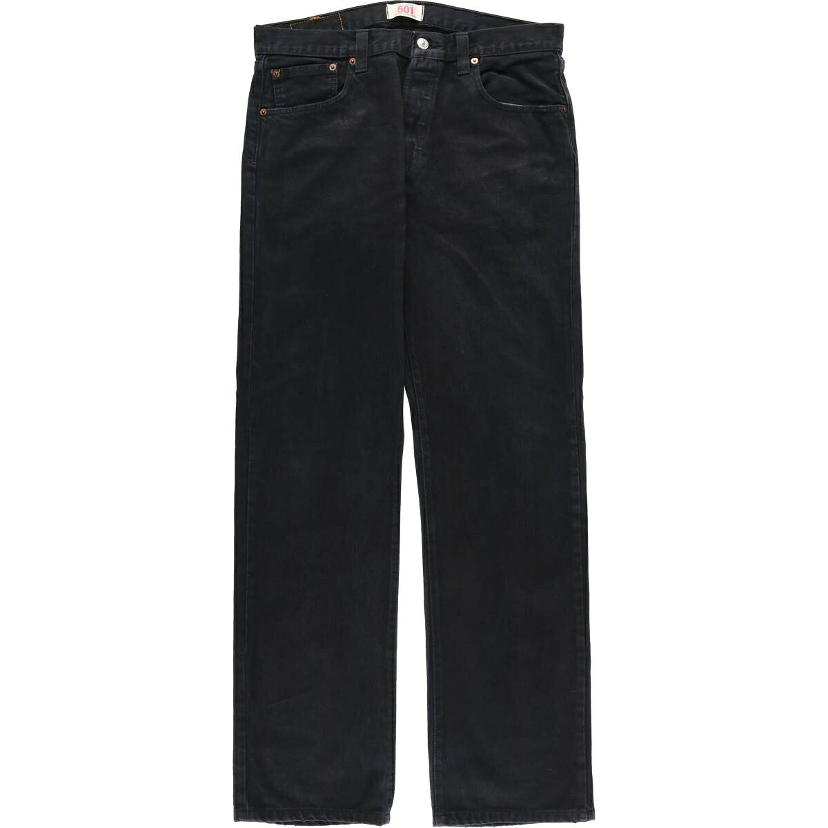 古着 リーバイス Levi's リーバイス501 STRAIGHT LEG BUTTON-FLY ユーロモデル ブラックデニム ストレートデニムパンツ メンズw35相当 /eaa612033 【中古】 【260216】 ブラック系 春夏秋冬
