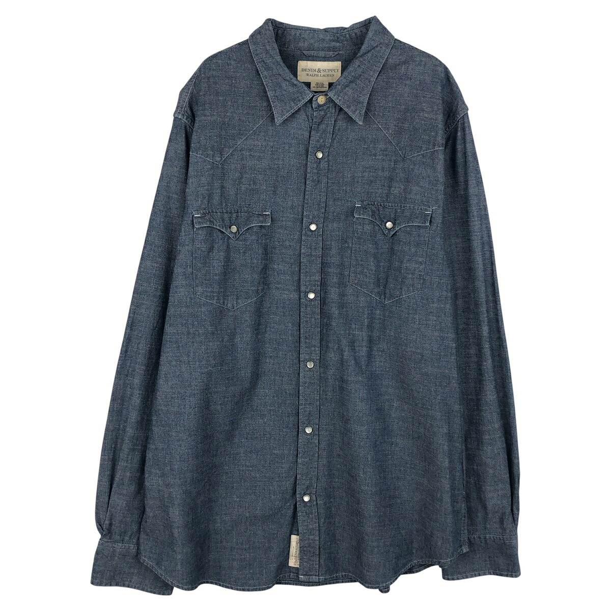 古着 ラルフローレン Ralph Lauren DENIM&SUPPLY デニム&サプライ 長袖 ウエスタンシャツ メンズXXL相当 /eaa612409 【中古】 【260212】 ネイビー系 春夏秋冬