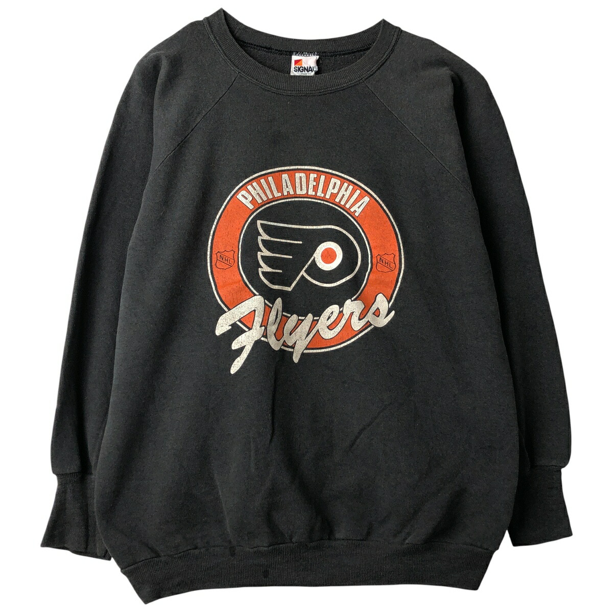 古着 90'S SIGNAL NFL PHILADELPHIA EAGLES フィラデルフィアイーグルス プリントスウェットシャツ トレーナー USA製 メンズXL相当 ヴィンテージ /eaa612704 【中古】 【260209】 ブラック系 春夏秋冬