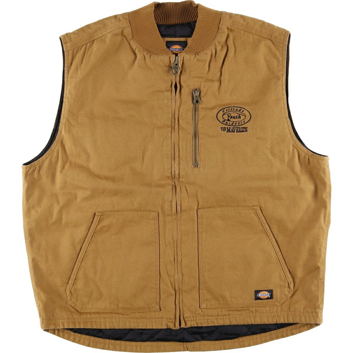 古着 ディッキーズ Dickies WORK 中綿入り ダックベスト メンズXL相当 /eaa612772 【中古】 【260214】 ブラウン系 春秋冬