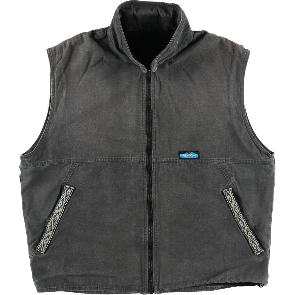 古着 90\'S~ カブー KAVU ダックベスト USA製 メンズL相当 ヴィンテージ /eaa612776 【中古】 【260214】 カーキ系 春秋冬