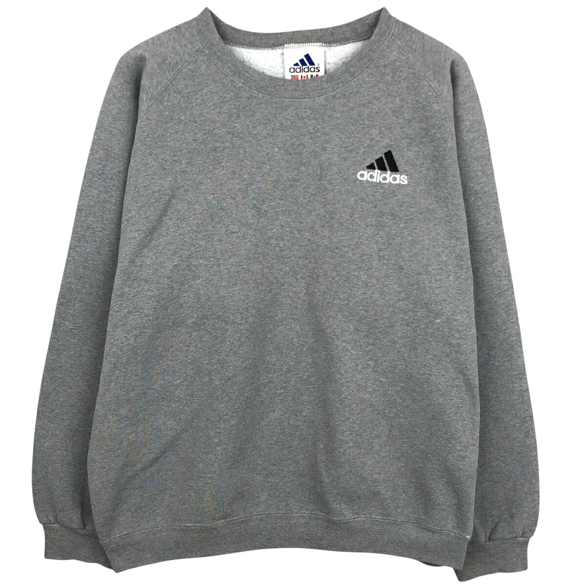 古着 90'S アディダス adidas ワンポイントロゴスウェットシャツ トレーナー USA製 メンズL相当 ヴィンテージ /eaa612785 【中古】 【260214】 グレー系 春夏秋冬