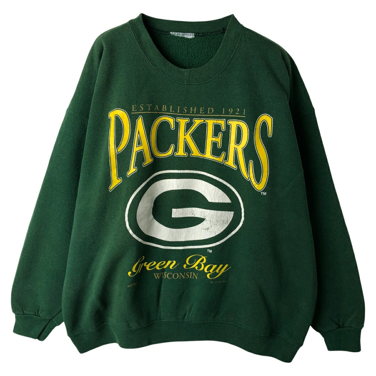 古着 90'S NFL GREEN BAY PACKERS グリーンベイパッカーズ プリントスウェットシャツ トレーナー メンズXL相当 ヴィンテージ /eaa612868 【中古】 【260214】 グリーン系 春夏秋冬