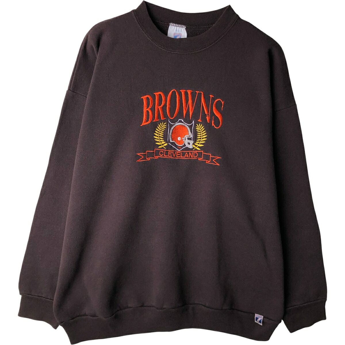 古着 90'S ロゴセブン LOGO 7 3連プリント カレッジスウェットシャツ トレーナー USA製 メンズXL相当 ヴィンテージ /eaa612921 【中古】 【260220】 ブラウン系 春夏秋冬