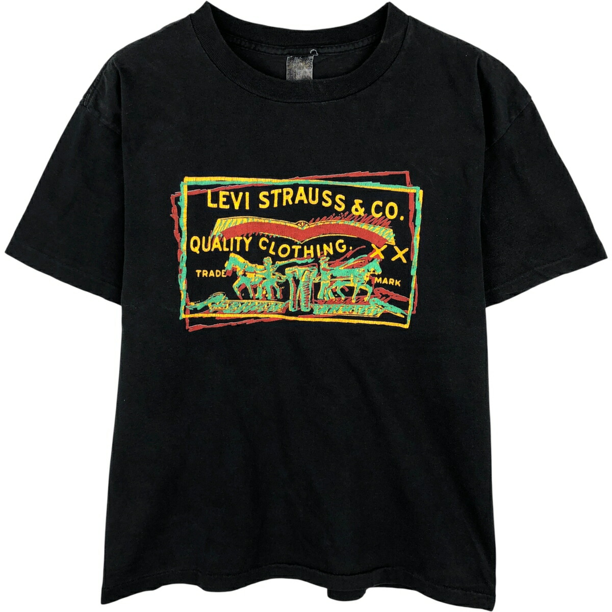 古着 90'S リーバイス Levi's プリントTシャツ メンズXL相当 ヴィンテージ /eaa612957 【中古】 【260227】 ブラック系 春夏秋