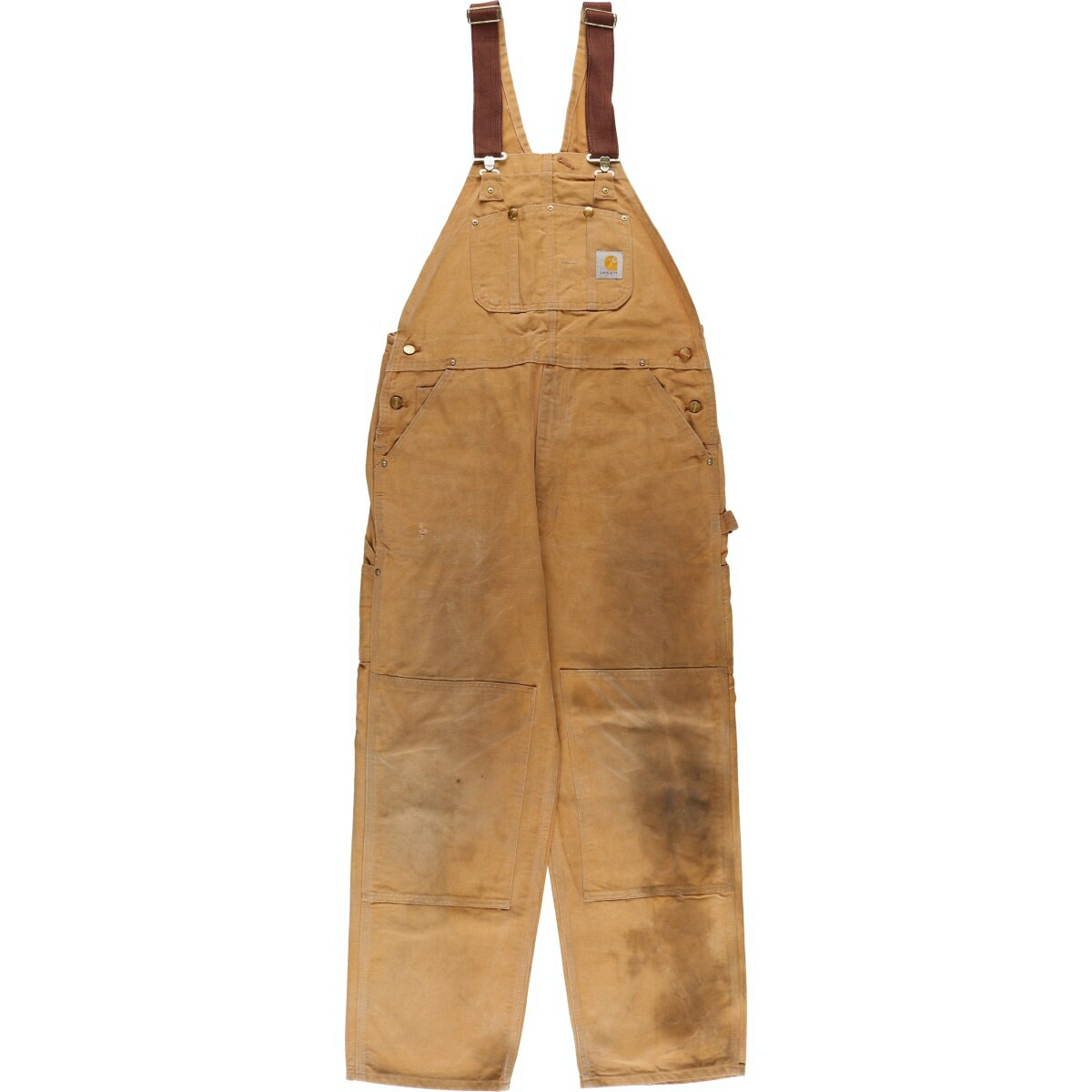 古着 カーハート Carhartt ダブルニー ダック オーバーオール USA製 メンズw37相当 /eaa613091 【中古】 【260220】 ベージュ系 春夏秋冬