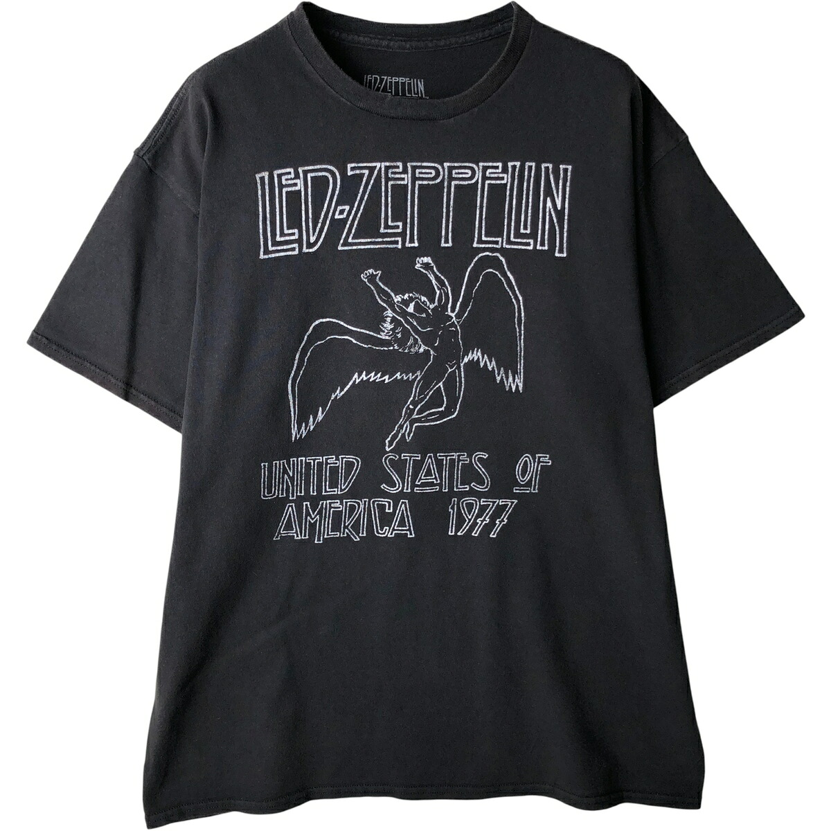 古着 LED ZEPPELIN レッドツェッペリン バンドTシャツ バンT メンズL相当 フェード /eaa613432 【中古】 【260220】 ブラック系 春夏秋