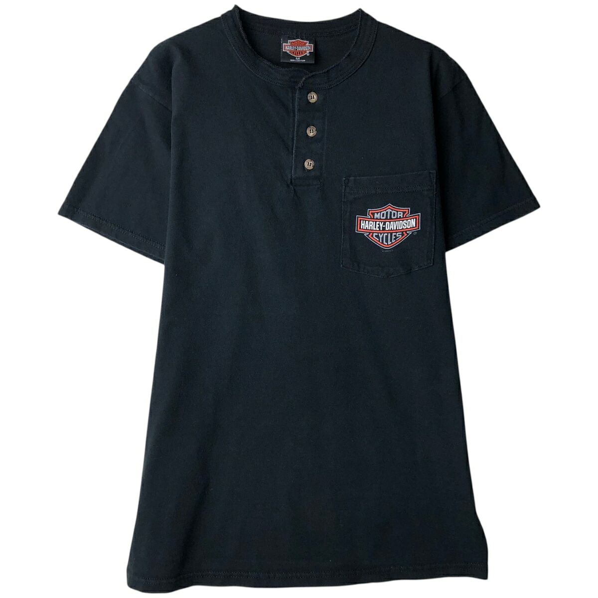 古着 90'S ハーレーダビッドソン Harley-Davidson ヘンリーネック モーターサイクル バイクTシャツ USA製 メンズM相当 ヴィンテージ /eaa613490 【中古】 【260227】 【SS2606_10】｜古着屋JAM