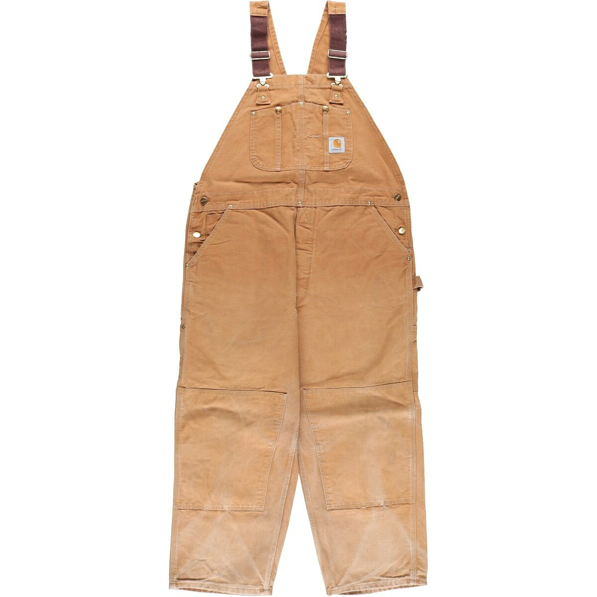 古着 ビッグサイズ カーハート Carhartt ダブルニー ダック オーバーオール メンズw41相当 /eaa613568 【中古】 【260227】 ブラウン系 春夏秋冬