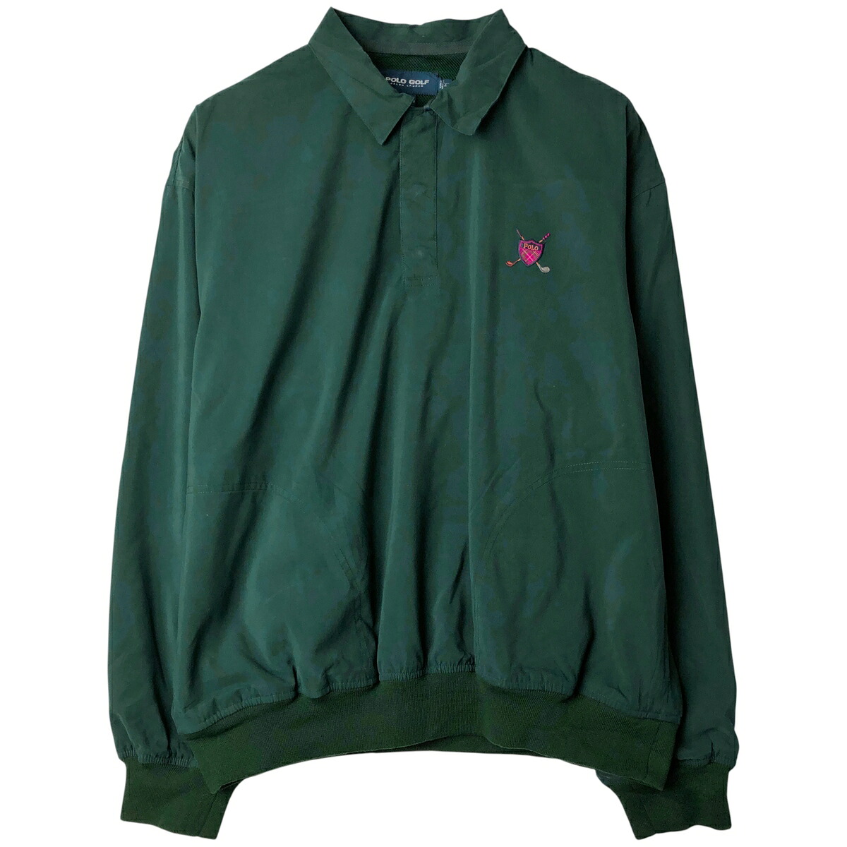 古着 90~00'S ラルフローレン Ralph Lauren POLO GOLF ポロゴルフ ハーフスナップ 襟付き ウォームアッププルオーバー メンズXL相当 /eaa613865 【中古】 【260217】 グリーン系 春秋冬