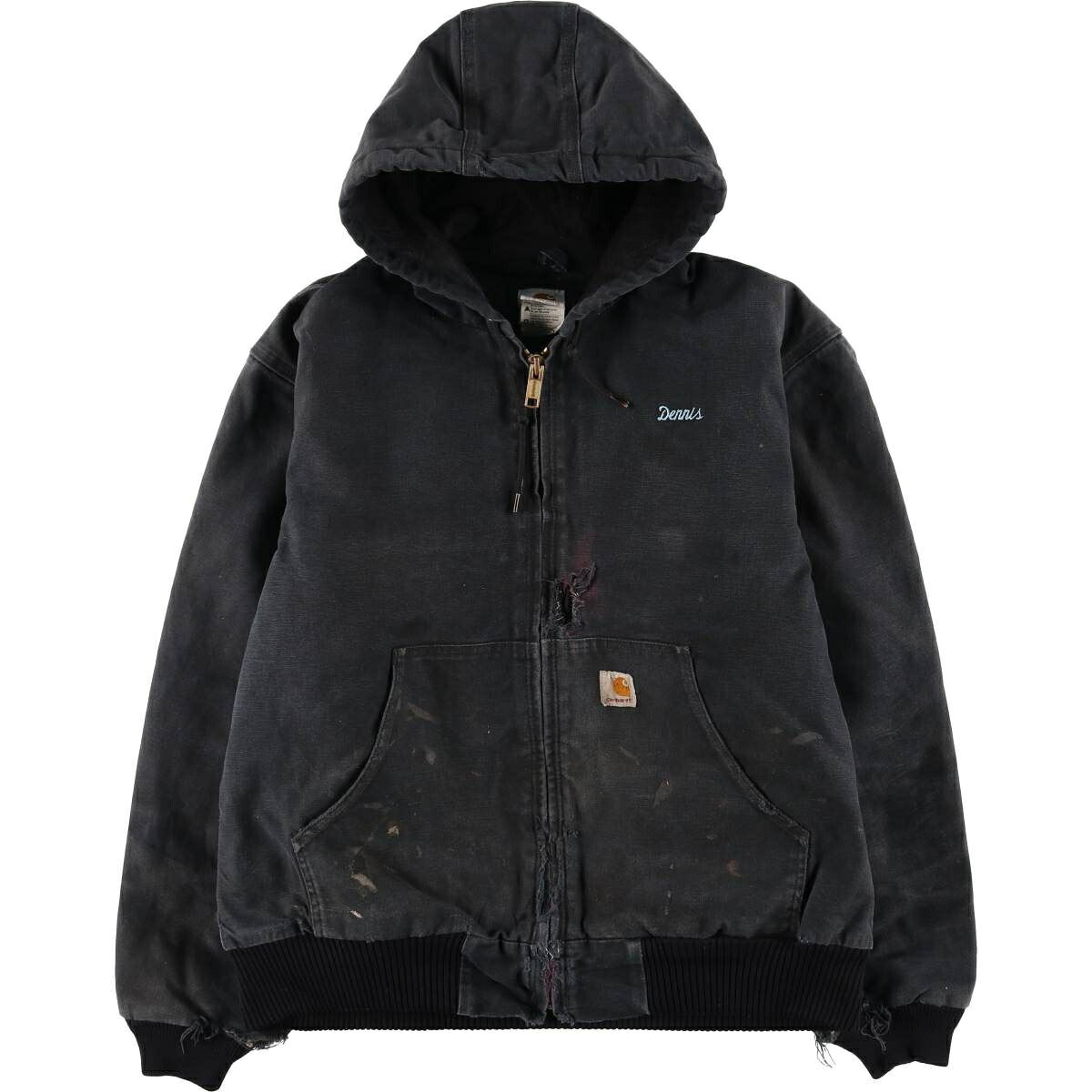古着 00'S カーハート Carhartt アクティブジャケット 中綿入り ダックフルジップパーカー メンズL相当 /eaa614194 【中古】 【260222】 ブラック系 春秋冬