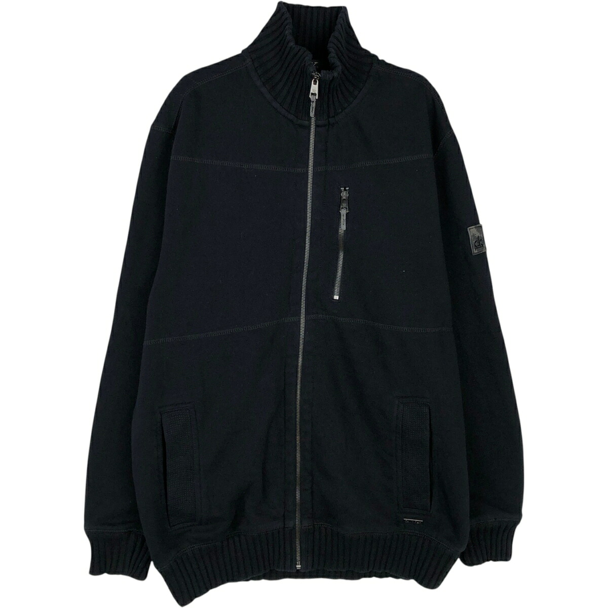 古着 カルバンクライン Calvin klein ハイネック フルジップスウェットシャツ トレーナー メンズL相当 ヴィンテージ /eaa614319 【中古】 【260314】 ブラック系 春夏秋冬