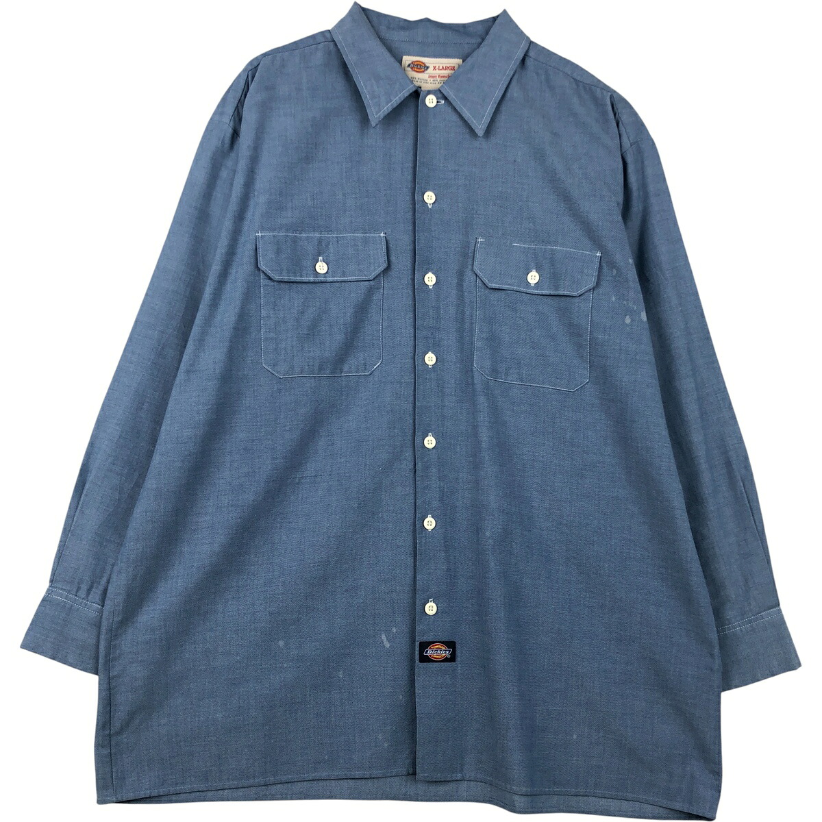 古着 ディッキーズ Dickies 長袖 ワークシャツ メンズXL相当 /eaa614742 【中古】 【260220】 ブルー系 春夏秋冬