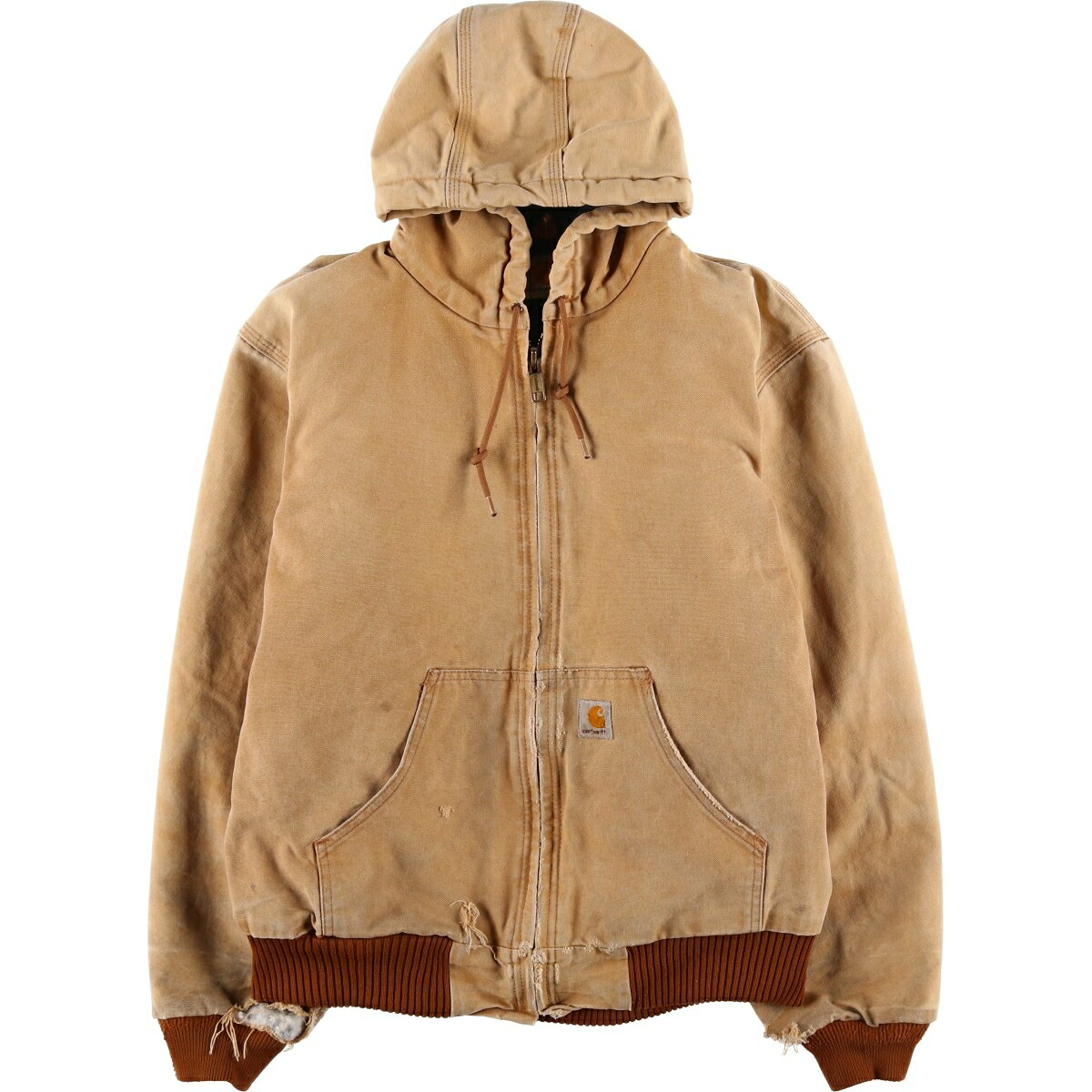 古着 カーハート Carhartt アクティブジャケット 中綿入り ダックフルジップパーカー メンズXL相当 /eaa614802 【中古】 【260216】 ベージュ系 春秋冬