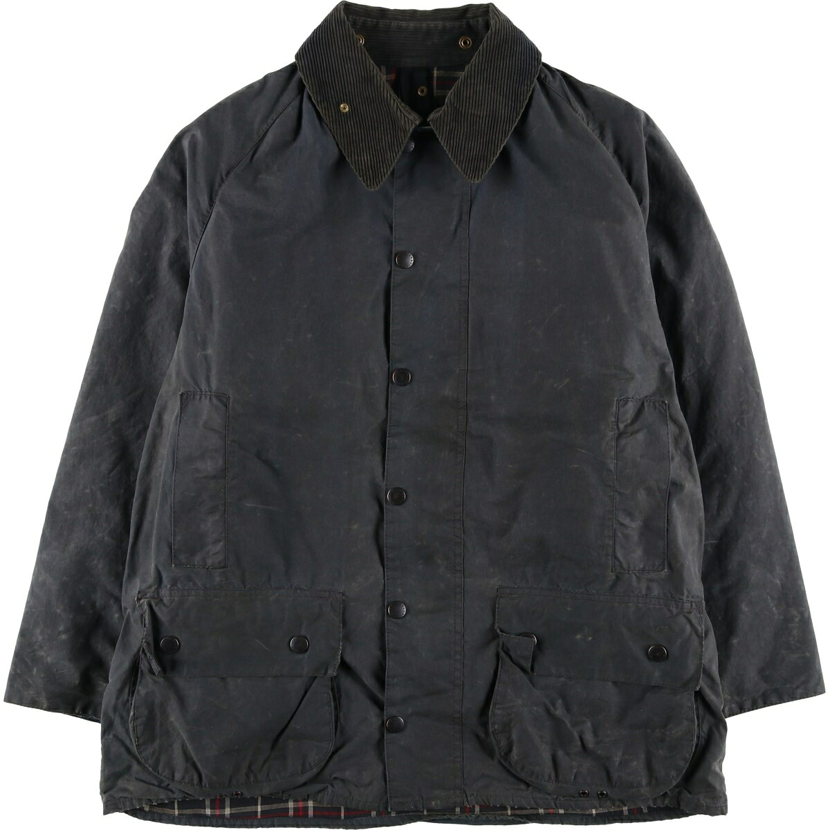 古着 80~90'S バブアー Barbour BEAUFORT ビューフォート 旧3ワラント オイルド ハンティングジャケット 英国製 C44 メンズL相当 ヴィンテージ /eaa614859 【中古】 【260222】 ネイビー系 春秋冬