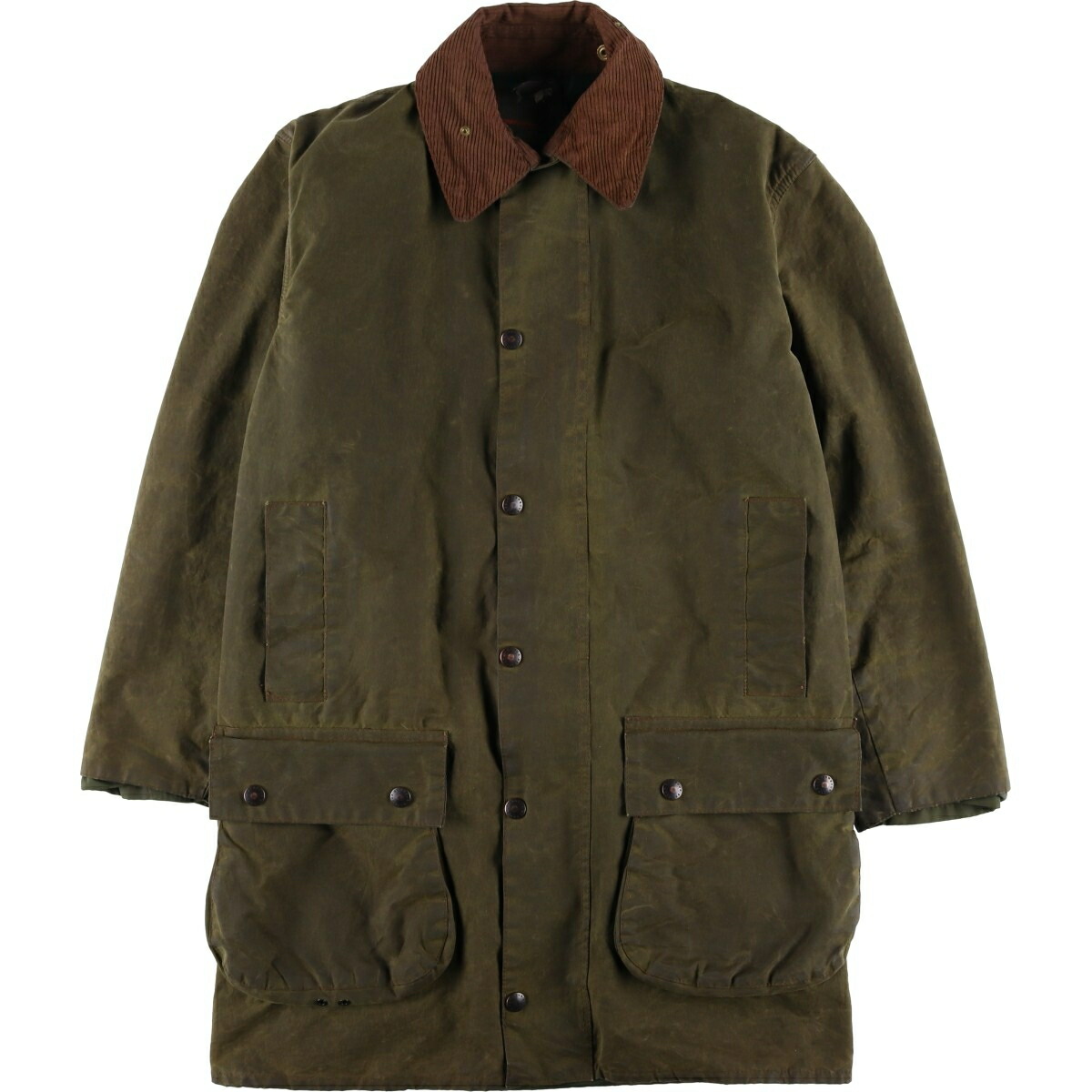 古着 80'S バブアー Barbour NORTHUMBRIA ノーザンブリア 2ワラント ワックスコットン オイルドジャケット 英国製 メンズS相当 ヴィンテージ /eaa614867 【中古】 【260222】 カーキ系 春秋冬