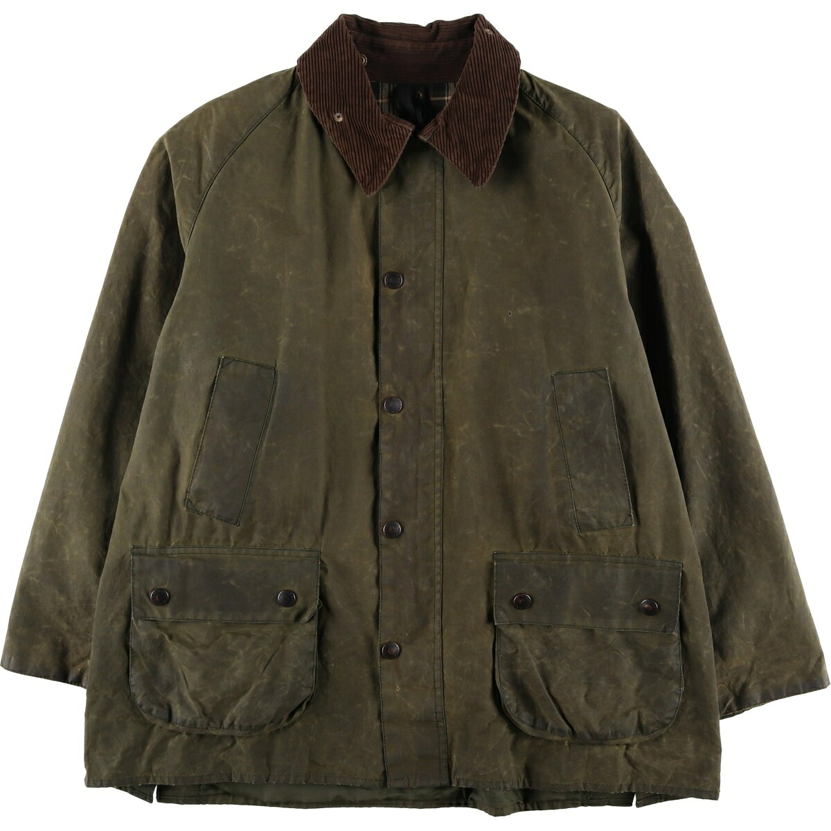 古着 80~90'S バブアー Barbour BEDALE ビデイル 旧3ワラント ワックスコットン オイルドジャケット 英国製 C44 メンズL相当 ヴィンテージ /eaa615032 【中古】 【260222】 カーキ系 春秋冬
