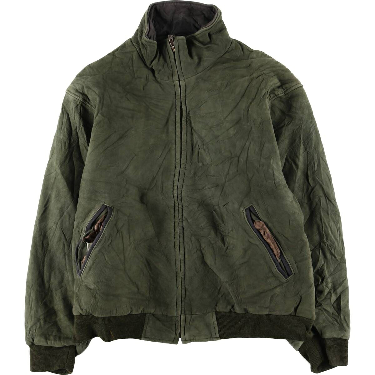 古着 90'S エルエルビーン L.L.Bean 中綿入り スエードレザージャケット ブルゾン USA製 レディースXL相当 ヴィンテージ /eaa615042 【中古】 【260305】 【ADEL/アデル】 カーキ系 春秋冬