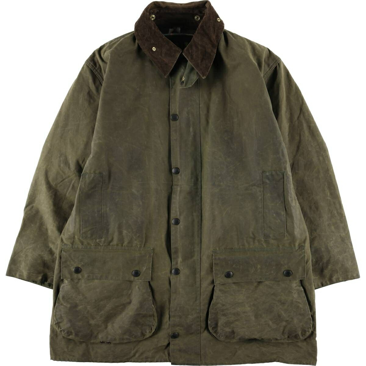 古着 80~90'S バブアー Barbour NORTHUMBRIA ノーザンブリア 旧3ワラント ワックスコットン オイルドジャケット 英国製 メンズXL相当 ヴィンテージ /eaa615075 【中古】 【260224】 カーキ系 春秋冬