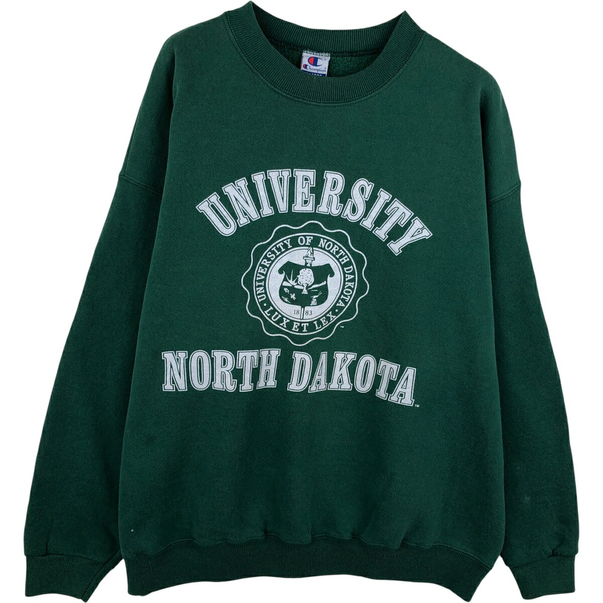 古着 90'S チャンピオン Champion AUTHENTIC ATHLETIC APPAREL 3連プリント カレッジスウェットシャツ トレーナー USA製 メンズXL相当 ヴィンテージ /eaa615132 【中古】 【260221】 グリーン系 春夏秋冬