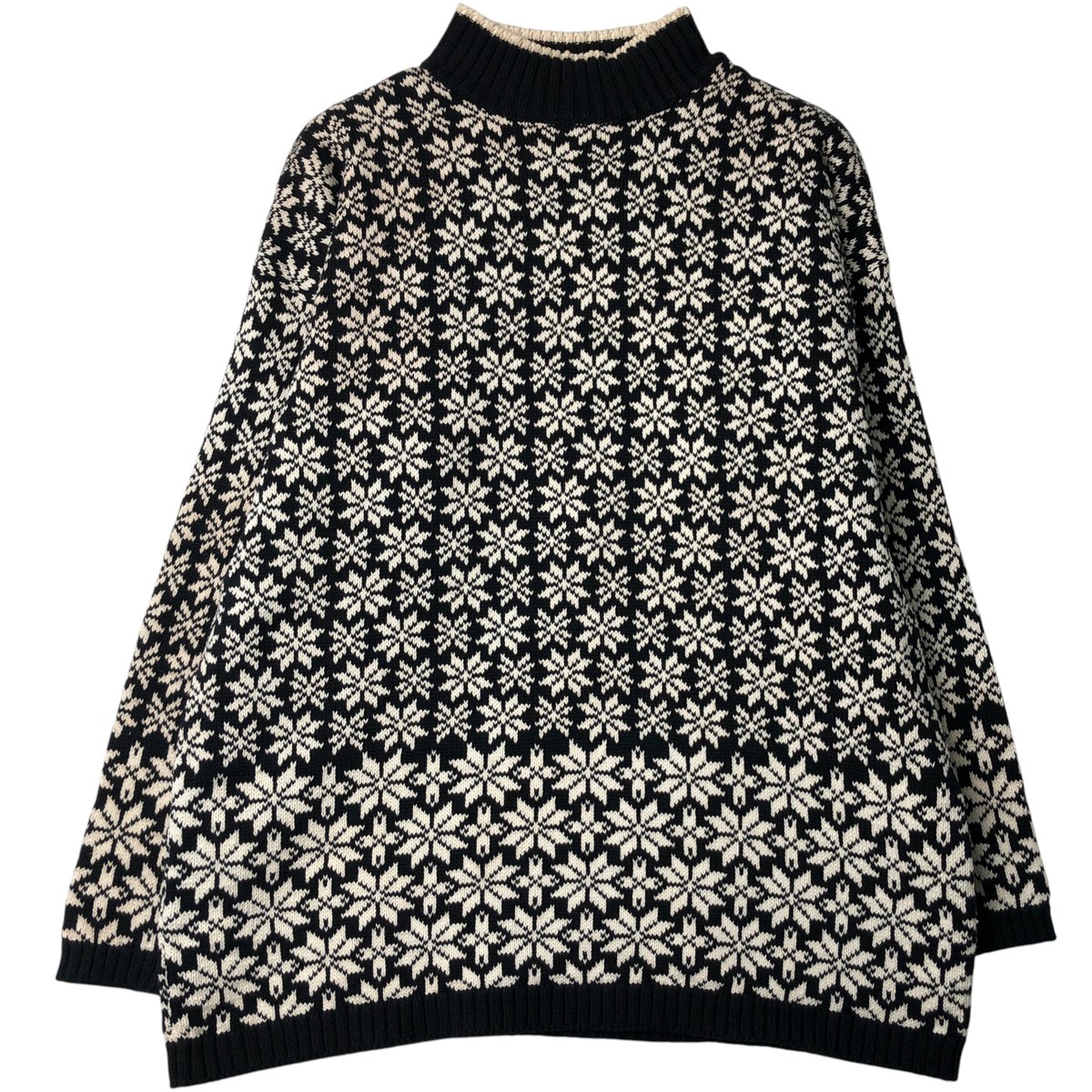 古着 90'S ギャップ GAP オールドギャップ 総柄 スノー柄 雪柄 ハイネック コットンニットセーター メンズL相当 ヴィンテージ /eaa615165 【中古】 【260223】 【GR-NV】 【SS2606_10|古着屋JAM