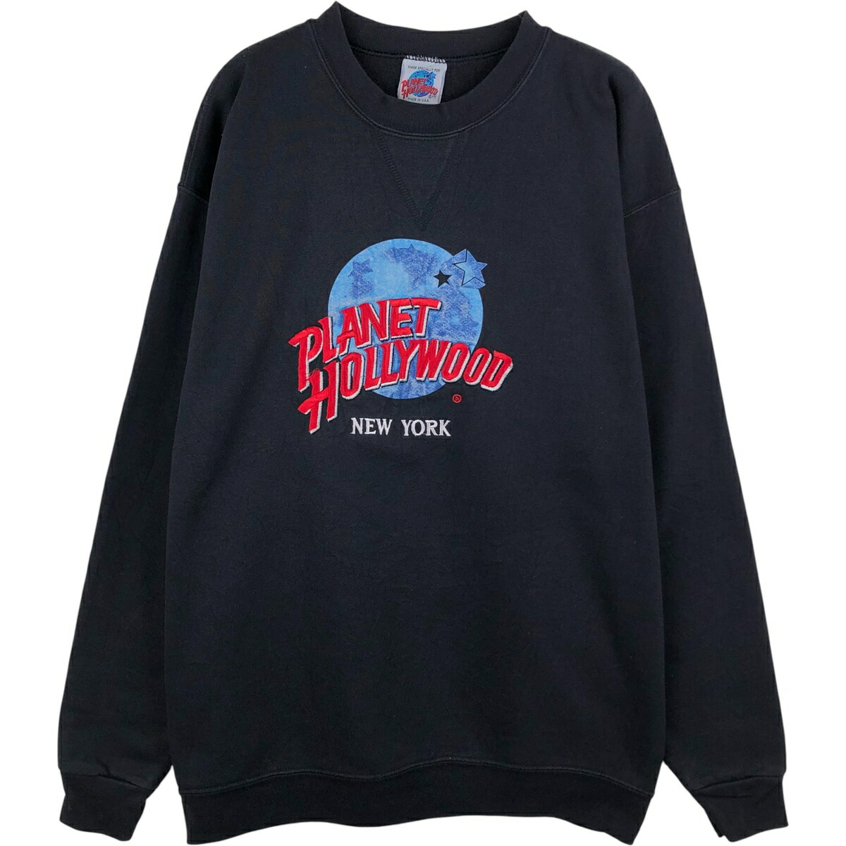 古着 90'S PLANET HOLLYWOOD プラネットハリウッド アドバタイジング スウェットシャツ トレーナー USA製 メンズXL相当 ヴィンテージ /eaa615417 【中古】 【260221】 ブラック系 春夏秋冬