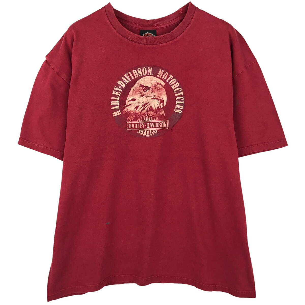 古着 ハーレーダビッドソン Harley-Davidson 鷲柄 イーグル柄 モーターサイクル バイクTシャツ メンズXL相当 /eaa615448 【中古】 【260223】 レッド系 春夏秋