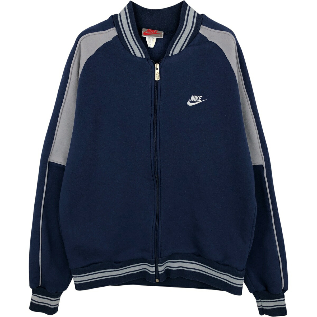 古着 90'S ナイキ NIKE 銀タグ フルジップスウェットシャツ トレーナー メンズXL相当 ヴィンテージ /eaa615480 【中古】 【260223】 ネイビー系 春夏秋冬