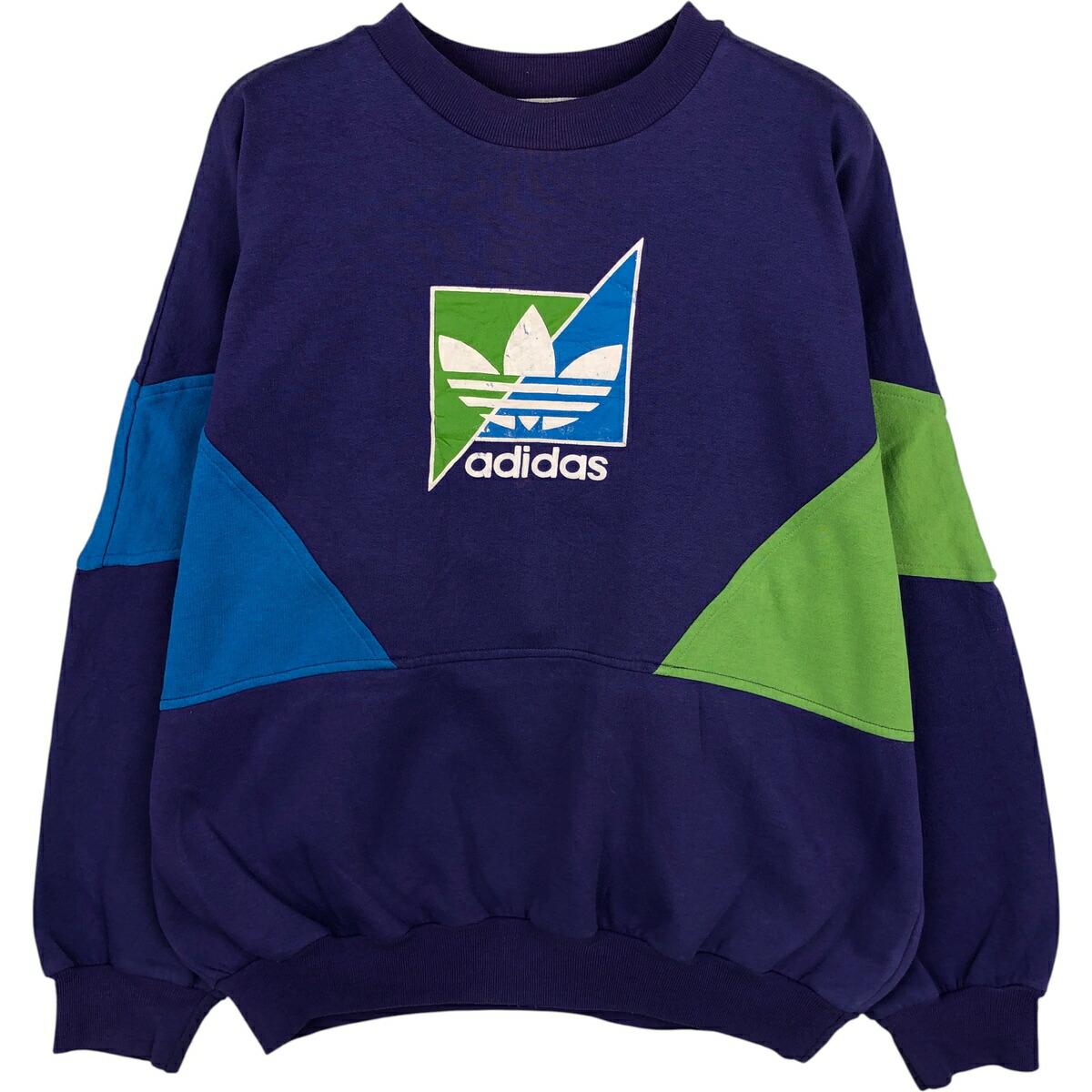 古着 80~90'S アディダス adidas トレフォイルロゴ ロゴスウェットシャツ トレーナー メンズM相当 ヴィンテージ /eaa615485 【中古】 【260223】 パープル系 春夏秋冬