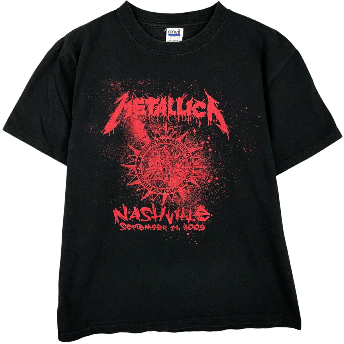 古着 アンビル Anvil Metallica メタリカ バンドTシャツ バンT メンズM相当 /eaa615562 【中古】 【260223】 ブラック系 春夏秋