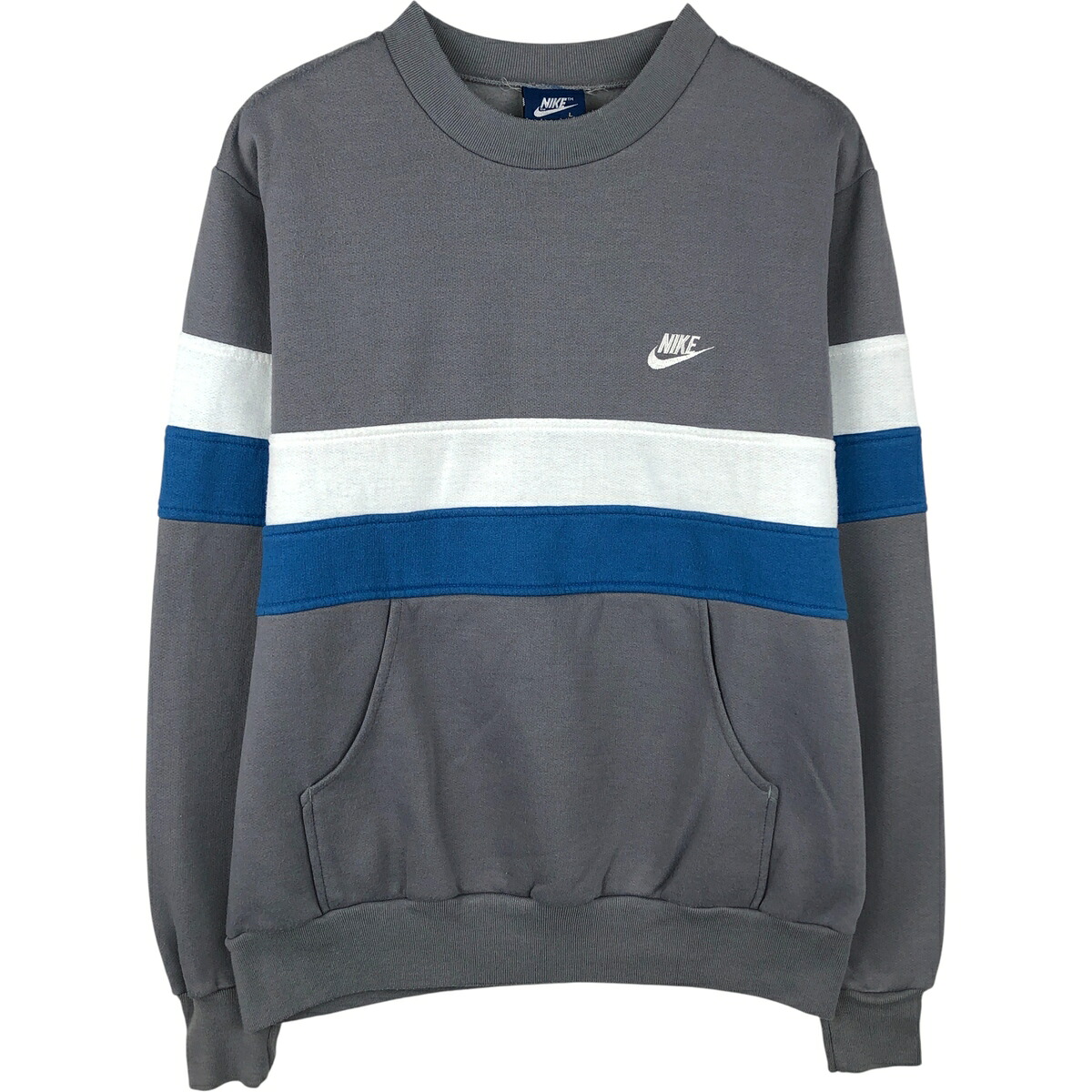 古着 80'S ナイキ NIKE 紺タグ ロゴスウェットシャツ トレーナー メンズL相当 ヴィンテージ /eaa615573 【中古】 【260222】 グレー系 春夏秋冬