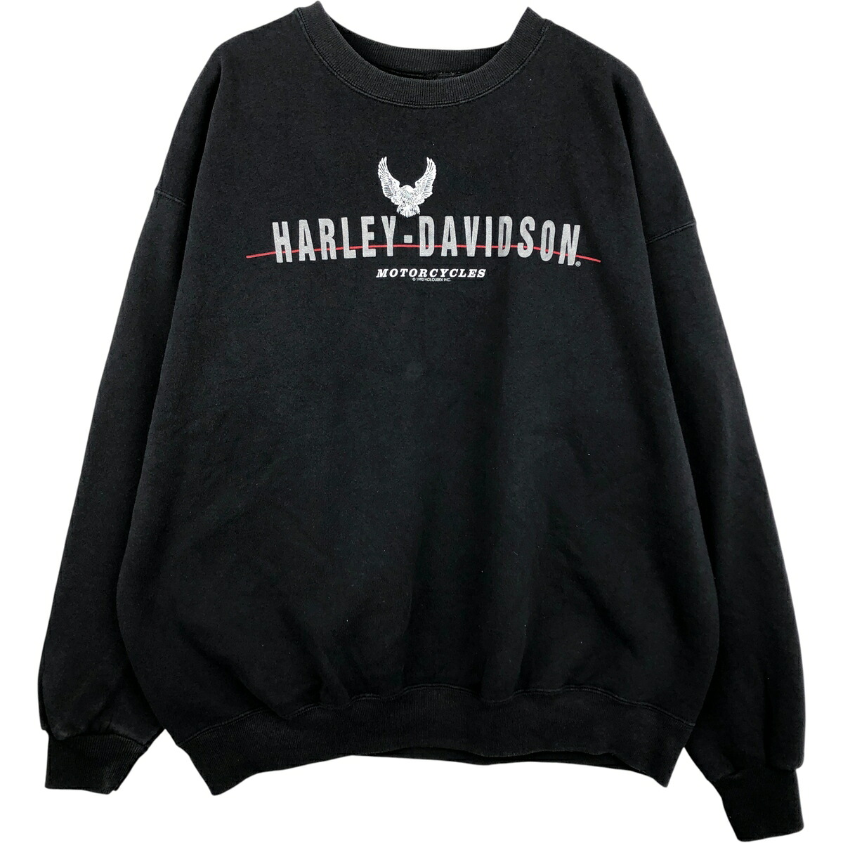 古着 90'S ハーレーダビッドソン Harley-Davidson 鷲柄 イーグル柄 アドバタイジング スウェットシャツ トレーナー USA製 メンズXXL相当 ヴィンテージ /eaa615596 【中古】 【260223】 ブラック系 春夏秋冬