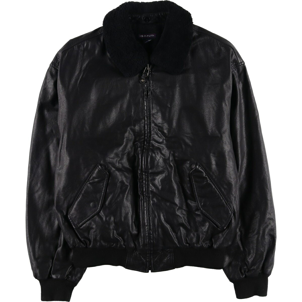 古着 GANT 中綿入り スイングトップタイプ レザーブルゾン メンズM相当 /eaa615908 【中古】 【260223】 【SS2606_10｜古着屋JAM