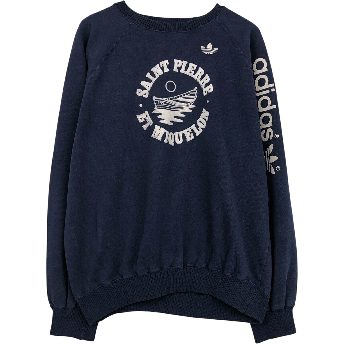 古着 70~80'S アディダス adidas ロゴスウェットシャツ トレーナー メンズL相当 ヴィンテージ /eaa616497 【中古】 【260228】 ネイビー系 春夏秋冬
