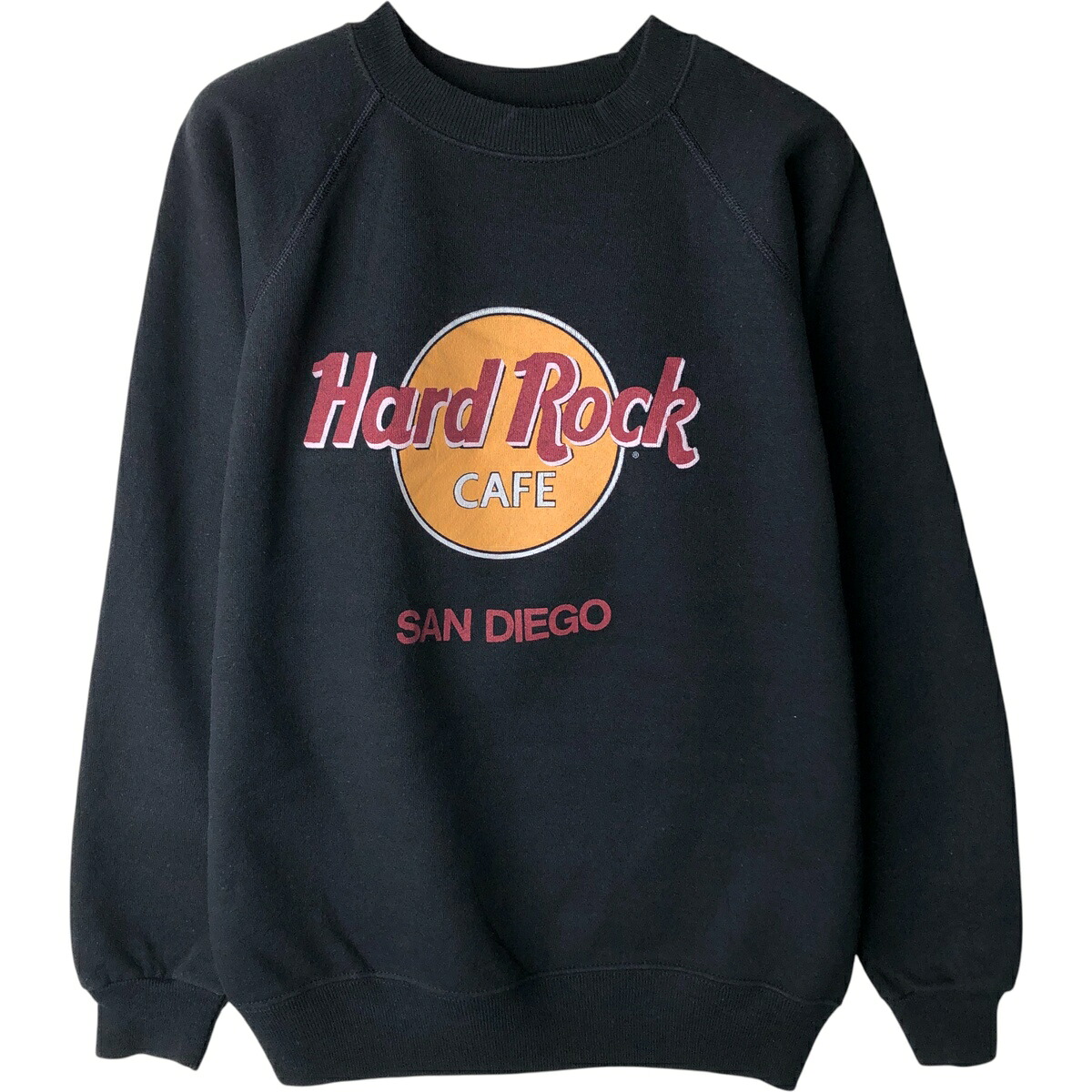 古着 80'S ヘインズ Hanes 青タグ HARD ROCK CAFE ハードロックカフェ アドバタイジング スウェットシャツ トレーナー USA製 メンズM相当 ヴィンテージ /eaa616605 【中古】 【260223】 ブラック系 春夏秋冬
