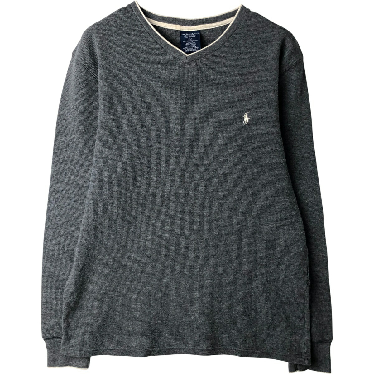 古着 ラルフローレン Ralph Lauren POLO RALPH LAUREN SLEEPWEAR Vネック サーマルロングTシャツ メンズL相当 /eaa616742 【中古】 【260228】 グレー系 春夏秋