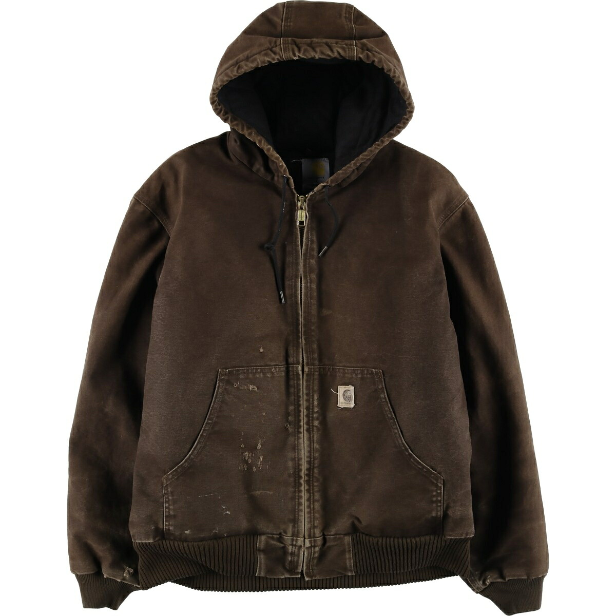 古着 00'S カーハート Carhartt アクティブジャケット 中綿入り ダックフルジップパーカー メンズL相当 /eaa616872 【中古】 【260227】 ブラウン系 春秋冬