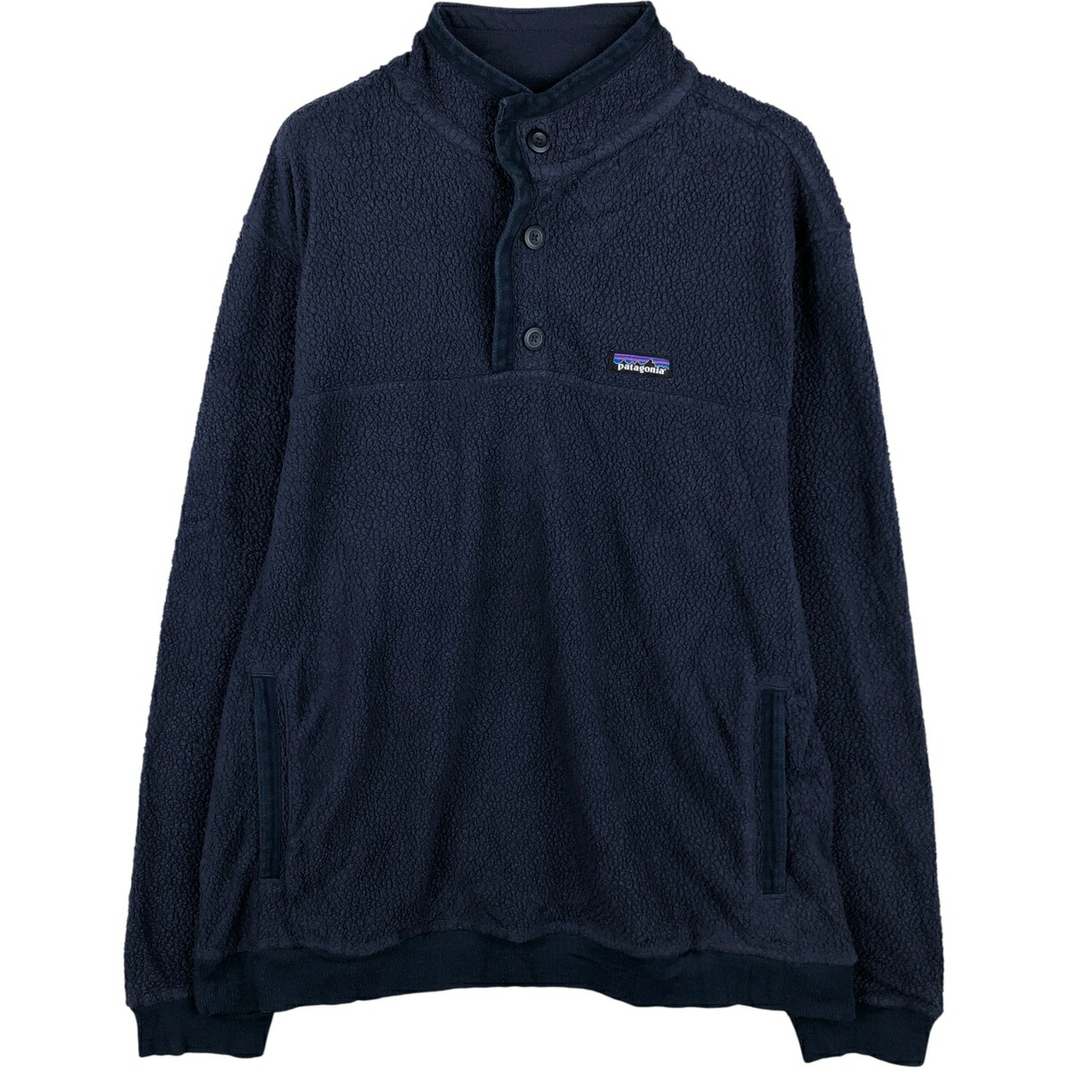 古着 パタゴニア Patagonia シアーリングボタンプルオーバー 26140FA22 ハーフボタン フリースプルオーバー メンズXL相当 /eaa616877 【中古】 【260228】 ネイビー系 春秋冬