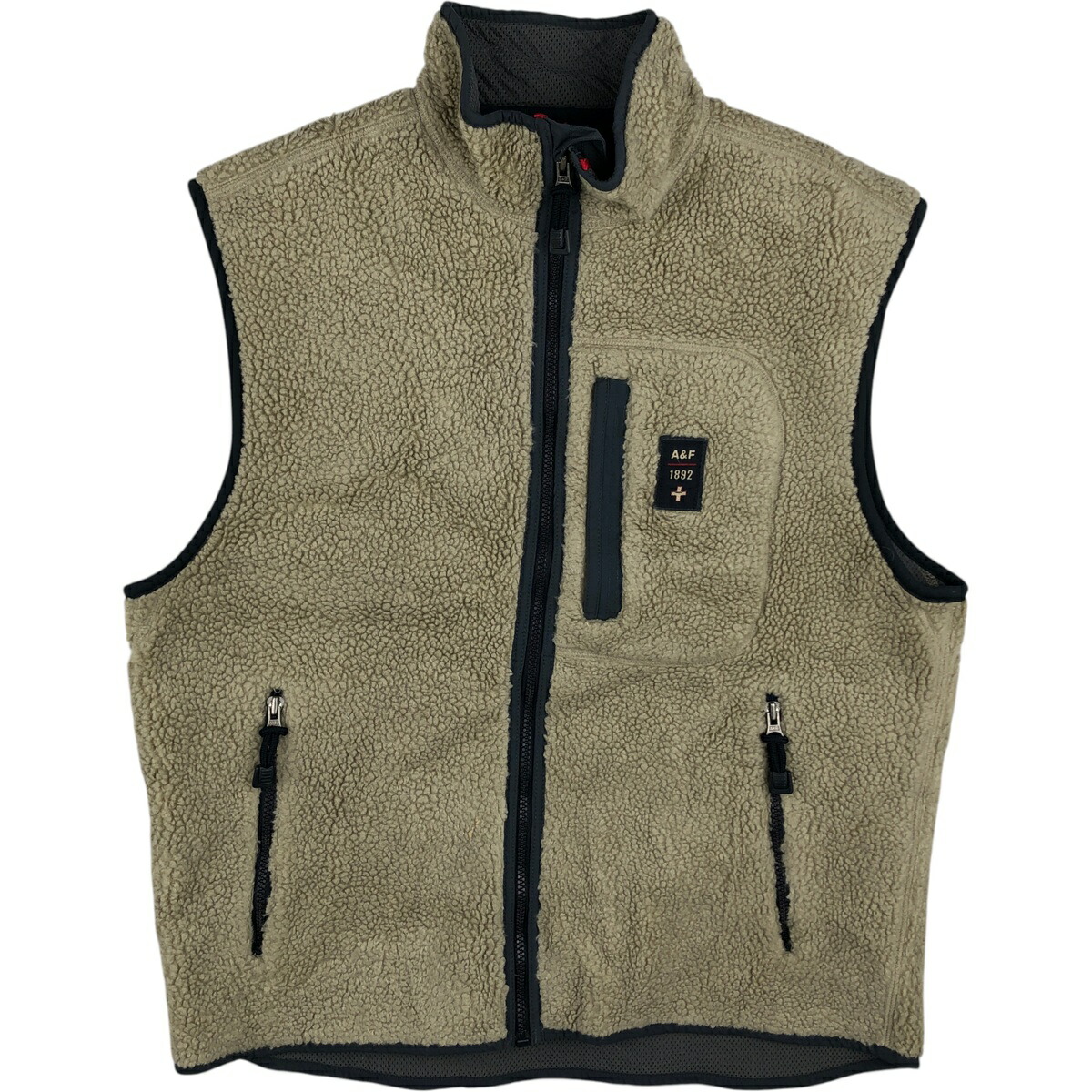 古着 アバクロンビーアンドフィッチ Abercrombie&Fitch フリースベスト メンズL相当 /eaa617134 【中古】 【260306】 ベージュ系 春秋冬