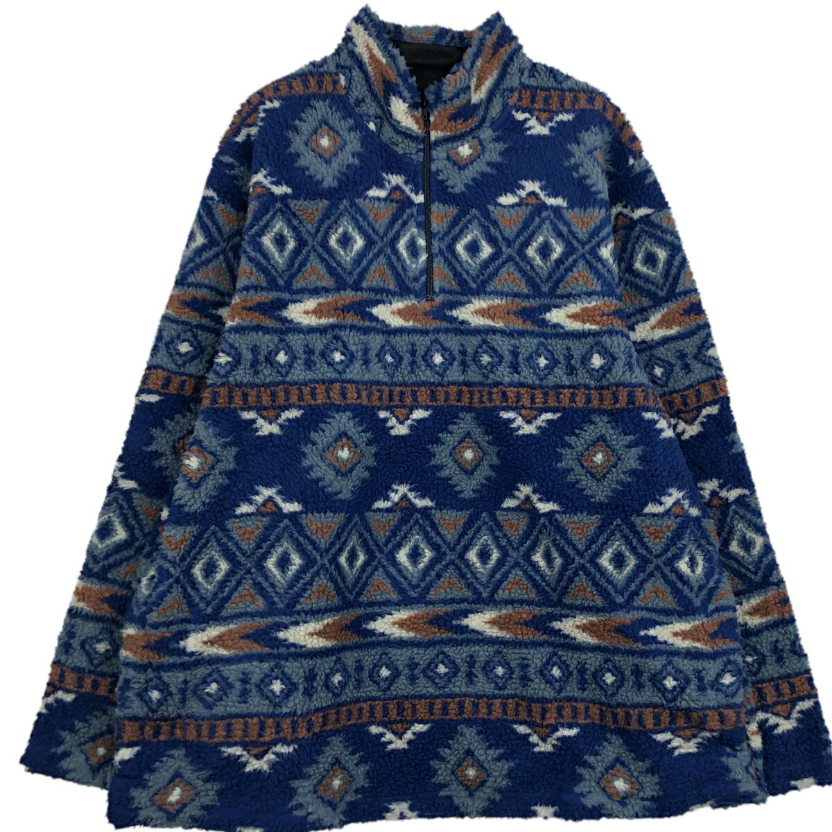 古着 ラングラー Wrangler 総柄 ネイティブ柄 フリースプルオーバー メンズXL相当 /eaa617191 【中古】 【260228】 ネイビー系 春秋冬