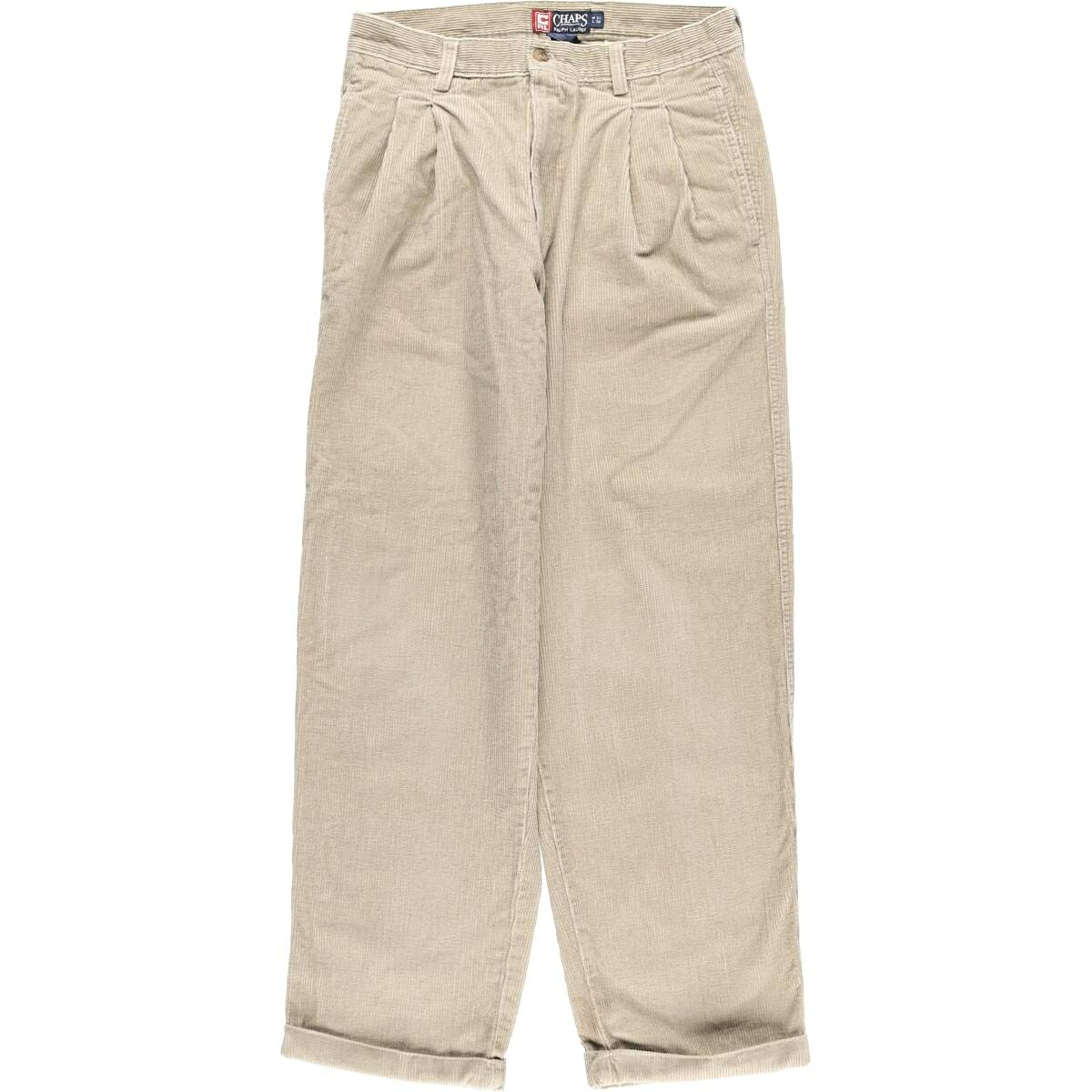 古着 ラルフローレン Ralph Lauren CHAPS チャップス ツータック コーデュロイパンツ メンズw30相当 /eaa617245 【中古】 【260301】 ベージュ系 春夏秋冬