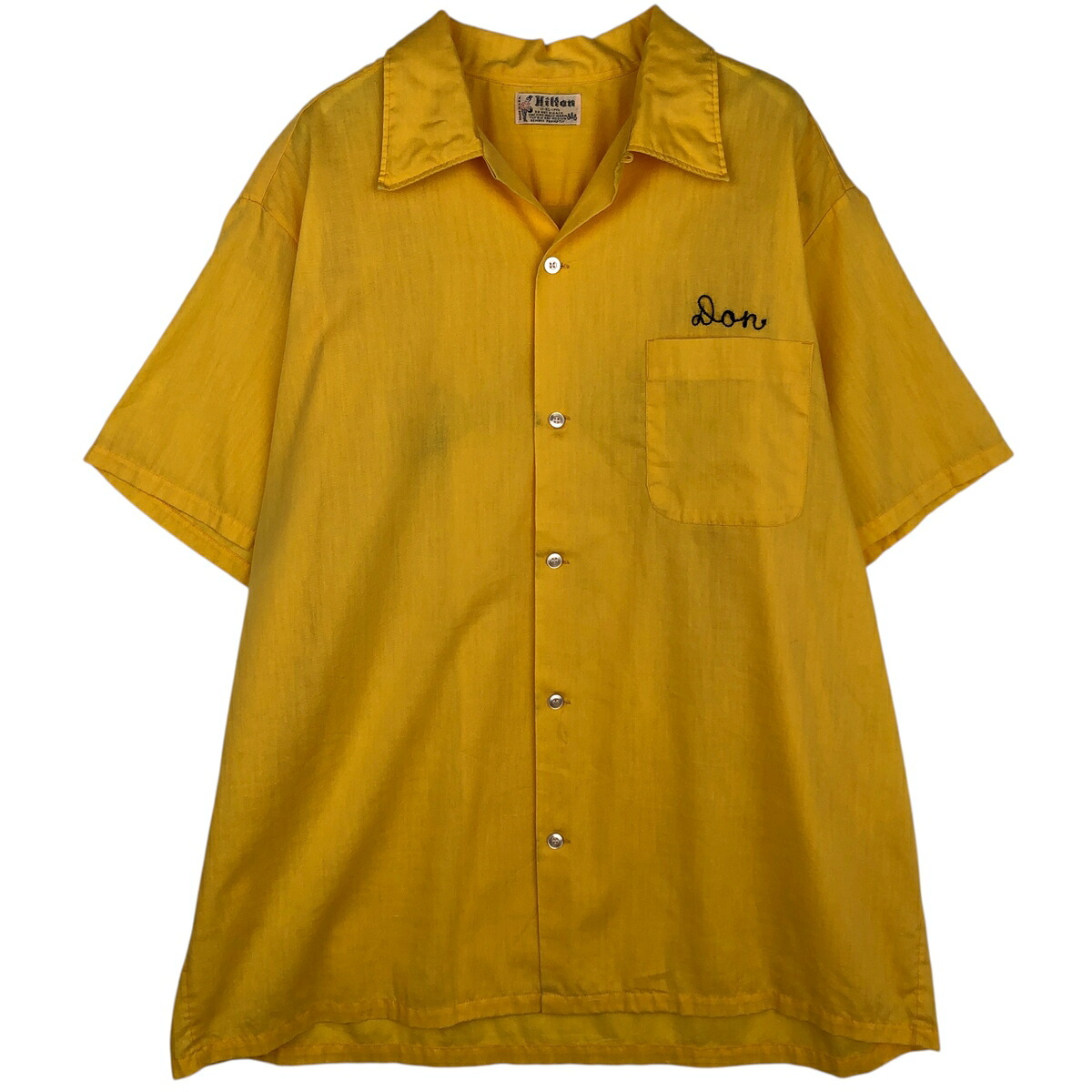 古着 ~70'S ヒルトン HILTON オープンカラー ボウリングシャツ ボックスシャツ USA製 メンズXL相当 /eaa617289 【中古】 【260302】 イエロー系 春夏