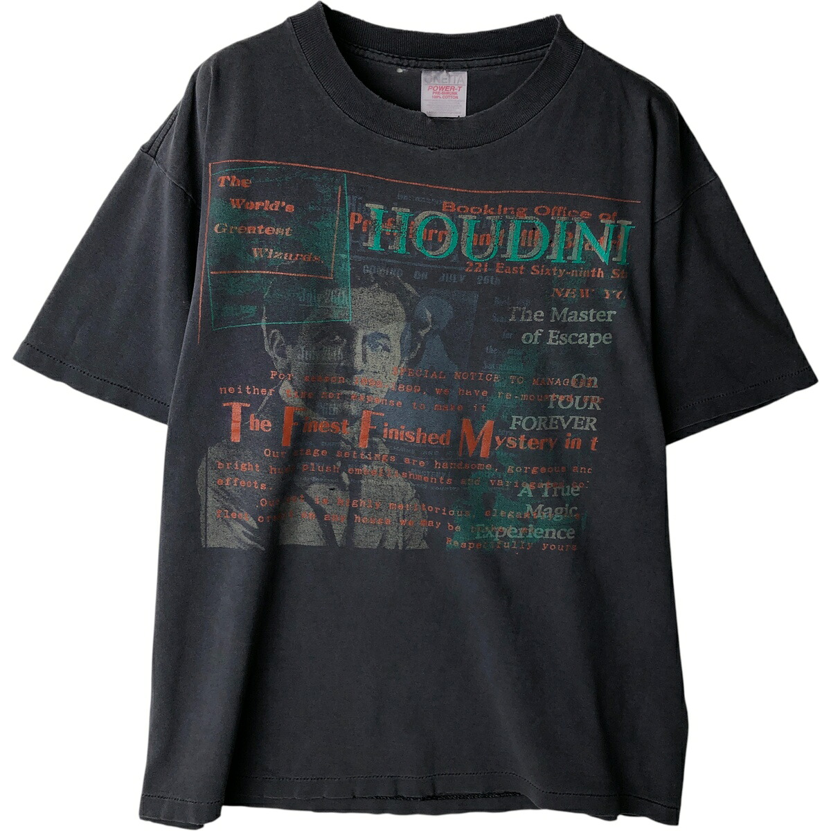 古着 90'S オニータ ONEITA POWER-T HARRY HOUDINI ハリー フーディーニ 偉人Tシャツ USA製 メンズL相当 /eaa617511 【中古】 【260302】 春夏秋