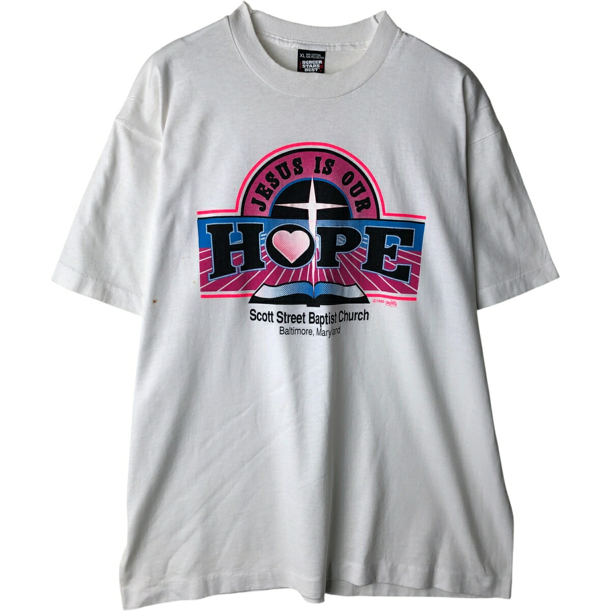 古着 90'S スクリーンスターズ SCREEN STARS BEST JESUS CHRIST イエス キリスト プリントTシャツ USA製 メンズXL相当 ヴィンテージ /eaa617515 【中古】 【260302】 ホワイト系 春夏秋 8,628円