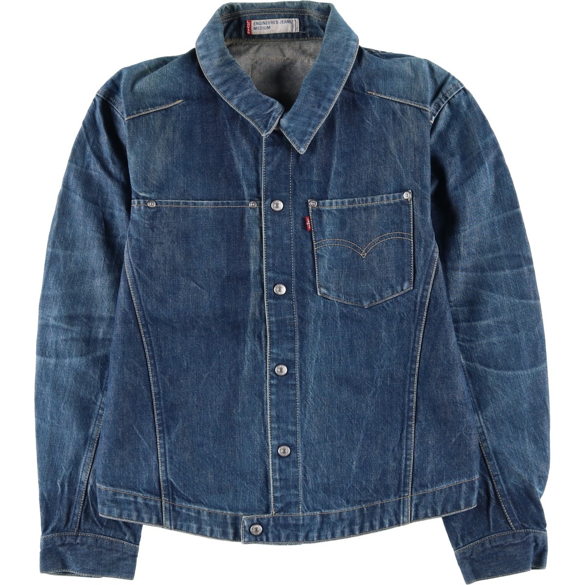 古着 00'S リーバイス Levi's ENGINEERED エンジニアード ユーロモデル 70100-0835 立体裁断 デニムジャケット メンズM相当 /eaa617674 【中古】 【260302】 ブルー系 春秋冬
