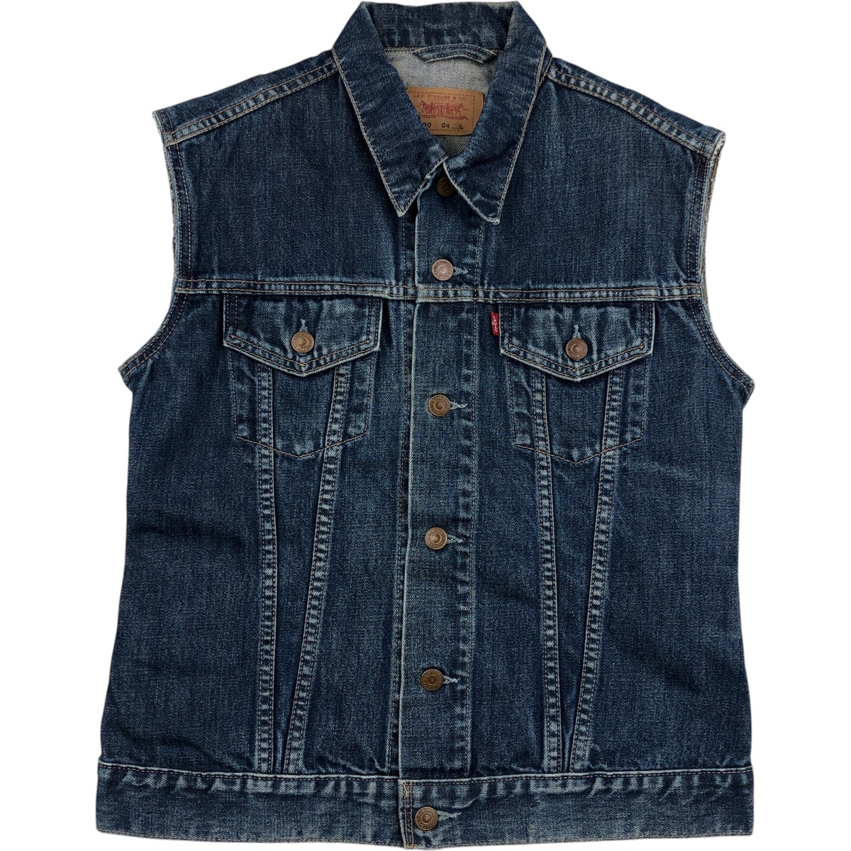 古着 ~00\'S リーバイス Levi\'s 70590-0402 ヨーロッパモデル カットオフ デニムベスト メンズL相当 /eaa617754 【中古】 【260306】 ネイビー系 春秋冬