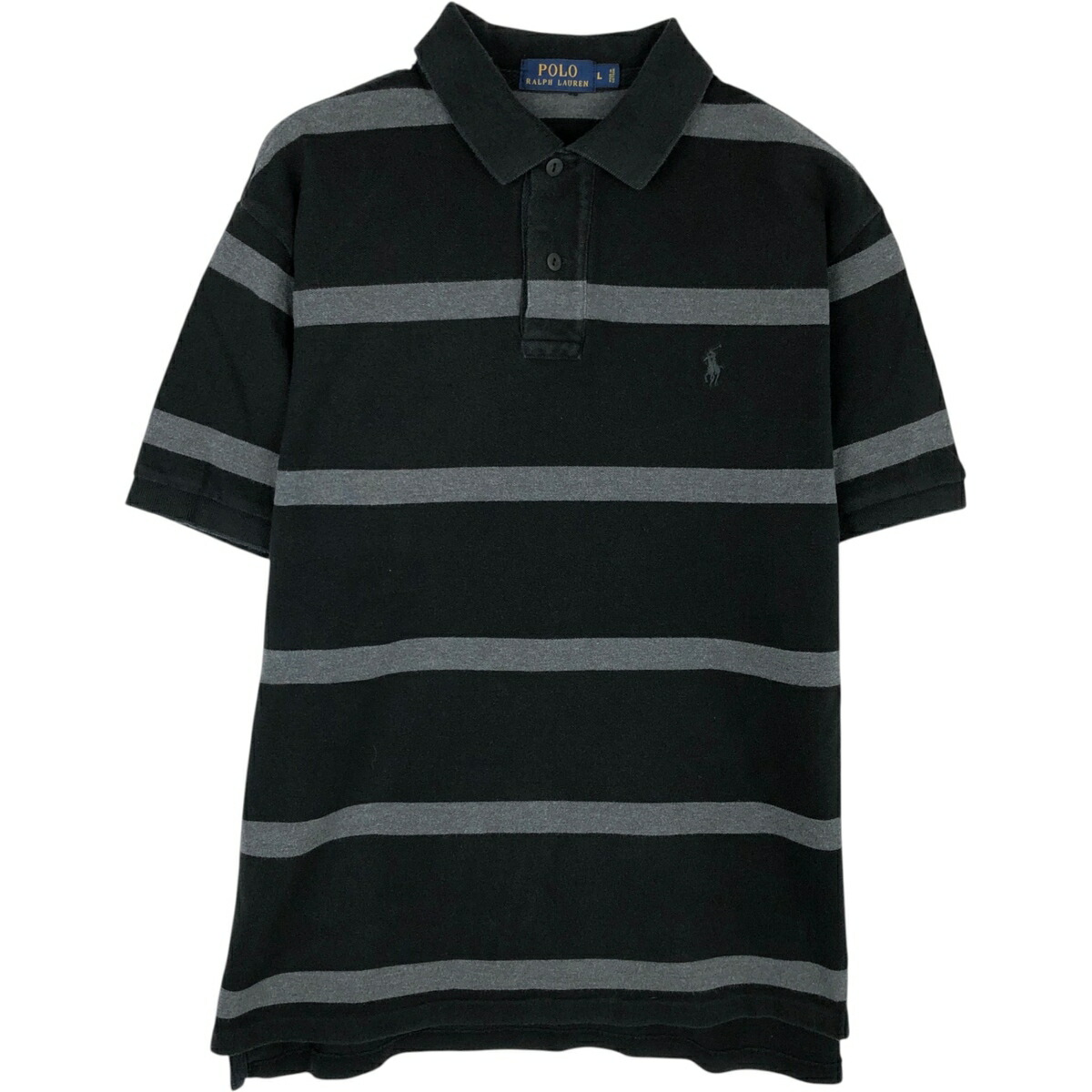 古着 ラルフローレン Ralph Lauren POLO RALPH LAUREN 半袖 ボーダー ポロシャツ メンズL相当 /eaa618326 【中古】 【260304】 ブラック系 春夏秋